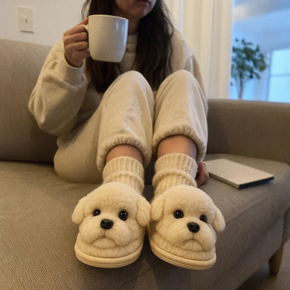 🔶Süper Gerçekçi Köpek Peluş Terlikler — Her Adımda Köpeğinizle Yürüyormuş Gibi Hissedin