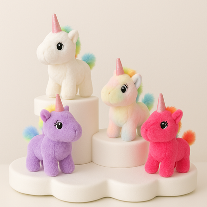 🟣🦄Unicorn-🌈Sevimli Tek Boynuzlu At Peluş Oyuncak - Hayal Gücünüzün Oyun Arkadaşı